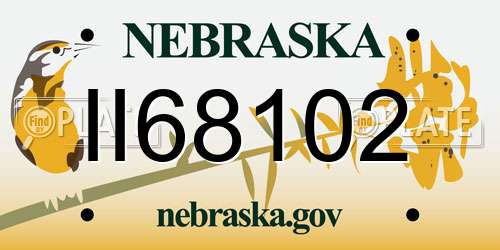 II68102 Nebraska License Plate