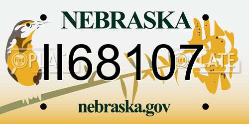 II68107 Nebraska License Plate