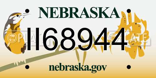 II68944 Nebraska License Plate