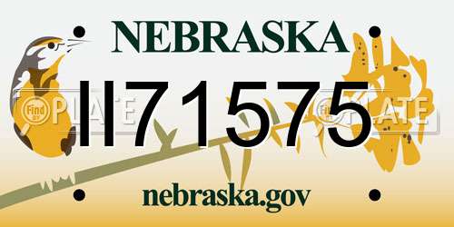 II71575 Nebraska License Plate