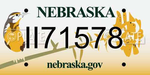 II71578 Nebraska License Plate