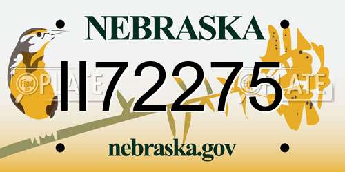 II72275 Nebraska License Plate