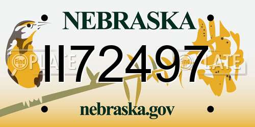 II72497 Nebraska License Plate