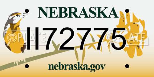 II72775 Nebraska License Plate
