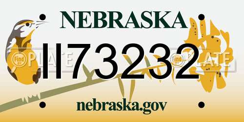 II73232 Nebraska License Plate