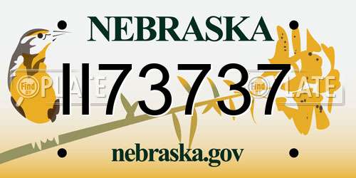 II73737 Nebraska License Plate