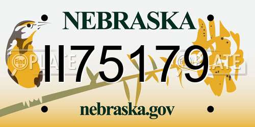 II75179 Nebraska License Plate
