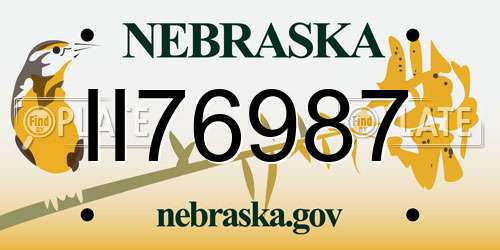 II76987 Nebraska License Plate