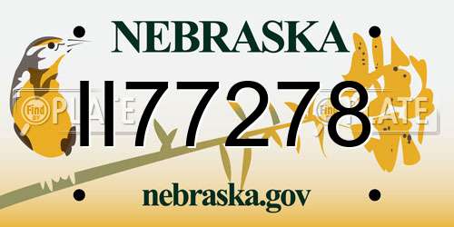 II77278 Nebraska License Plate