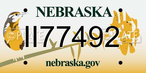 II77492 Nebraska License Plate