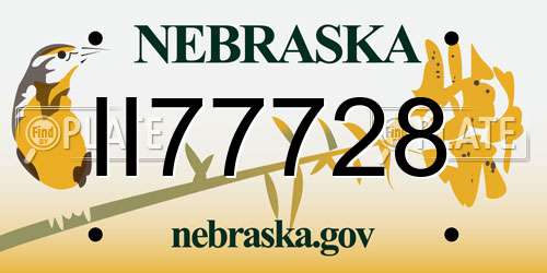 II77728 Nebraska License Plate