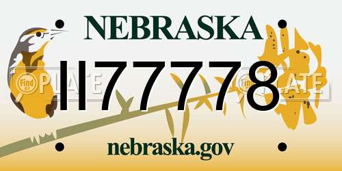 II77778 Nebraska License Plate