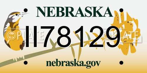 II78129 Nebraska License Plate