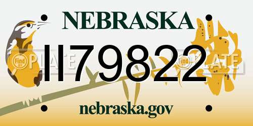 II79822 Nebraska License Plate