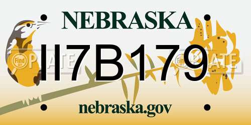 II7B179 Nebraska License Plate