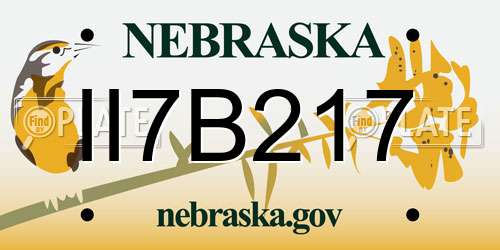 II7B217 Nebraska License Plate