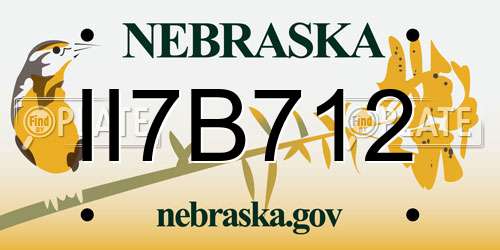 II7B712 Nebraska License Plate