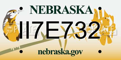 II7E732 Nebraska License Plate