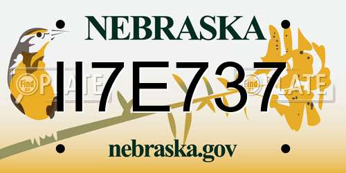 II7E737 Nebraska License Plate