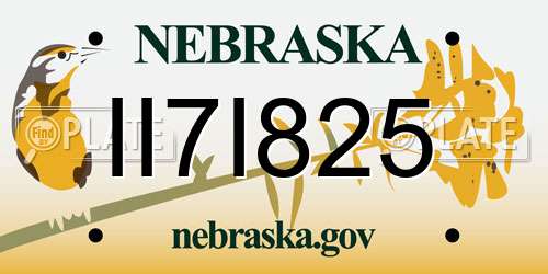 II7I825 Nebraska License Plate