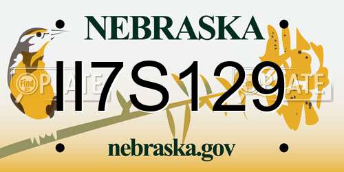 II7S129 Nebraska License Plate