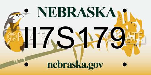 II7S179 Nebraska License Plate