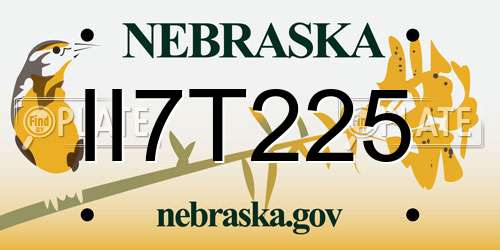 II7T225 Nebraska License Plate