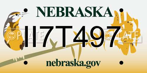 II7T497 Nebraska License Plate