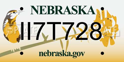 II7T728 Nebraska License Plate