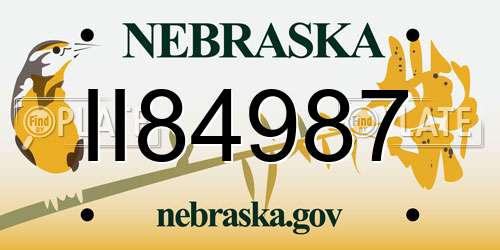 II84987 Nebraska License Plate