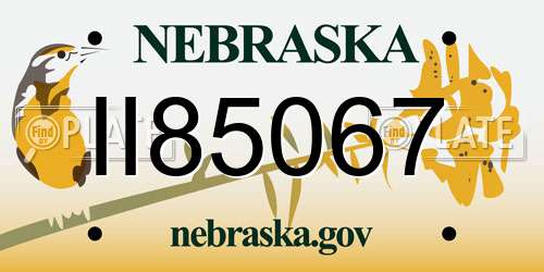 II85067 Nebraska License Plate