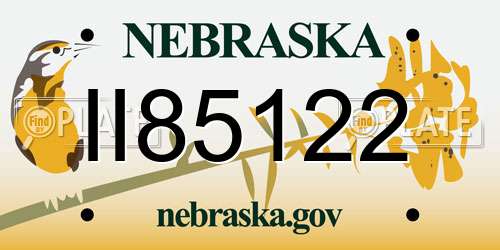 II85122 Nebraska License Plate