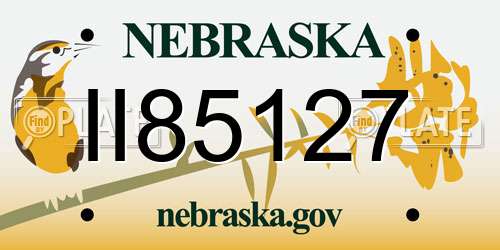 II85127 Nebraska License Plate