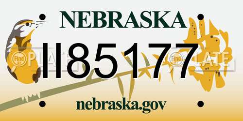 II85177 Nebraska License Plate