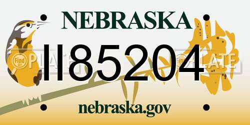II85204 Nebraska License Plate