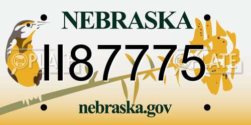 II87775 Nebraska License Plate