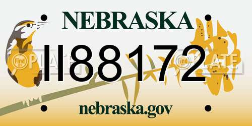 II88172 Nebraska License Plate