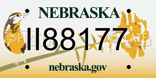 II88177 Nebraska License Plate