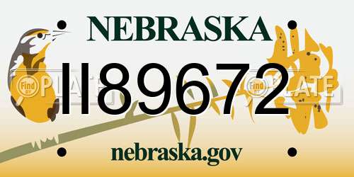 II89672 Nebraska License Plate