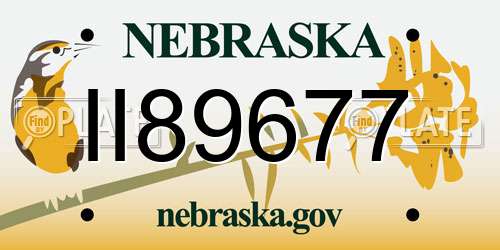 II89677 Nebraska License Plate