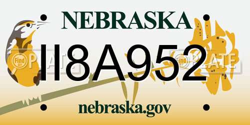 II8A952 Nebraska License Plate