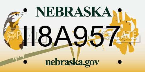 II8A957 Nebraska License Plate