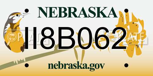 II8B062 Nebraska License Plate