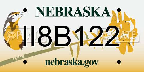 II8B122 Nebraska License Plate