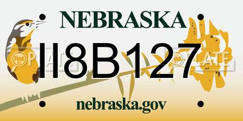 II8B127 Nebraska License Plate