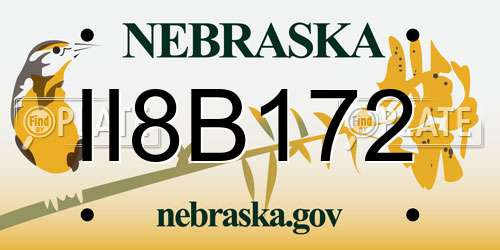 II8B172 Nebraska License Plate