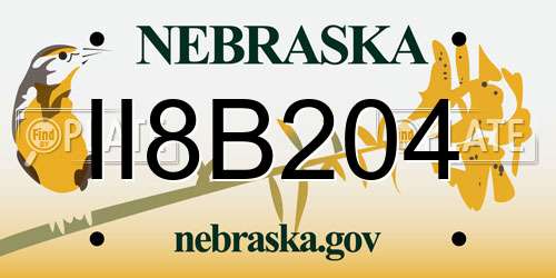 II8B204 Nebraska License Plate