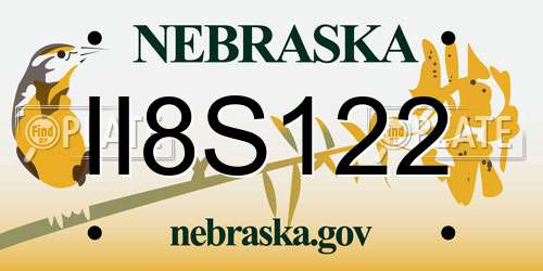 II8S122 Nebraska License Plate