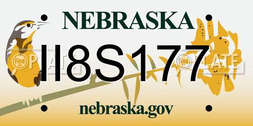 II8S177 Nebraska License Plate