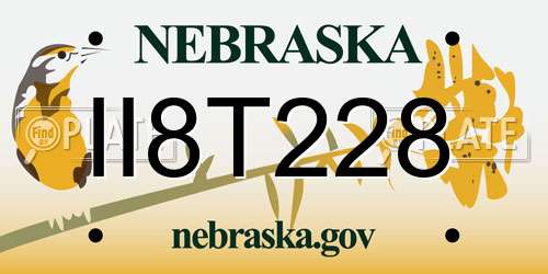 II8T228 Nebraska License Plate